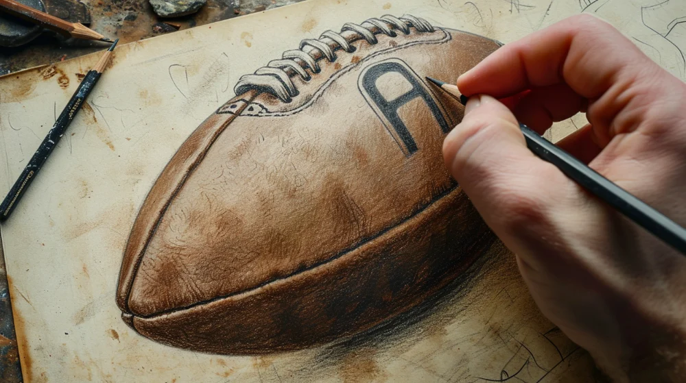 How do you draw a football?